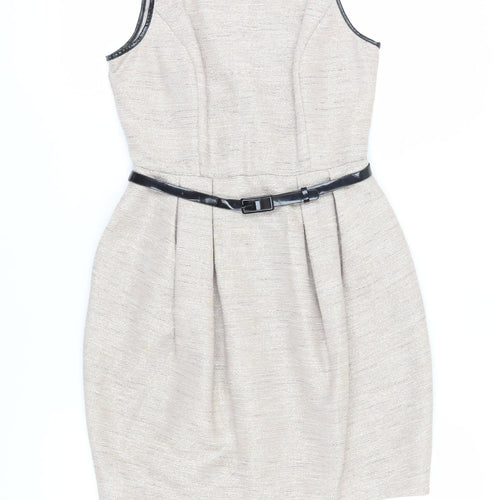 Armani Exchange Women's Beige Sheath Dress, Size 2, Elegant Workwear