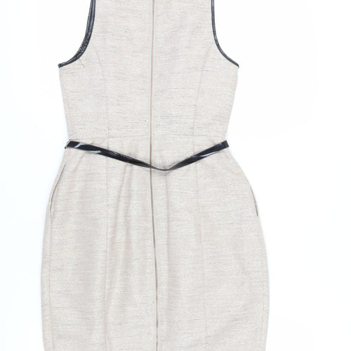 Armani Exchange Women's Beige Sheath Dress, Size 2, Elegant Workwear