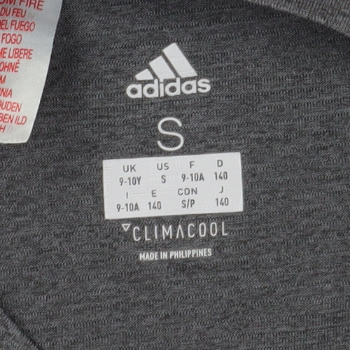 Adidas Teens Grey T-Shirt, S, Regular Fit, Activewear