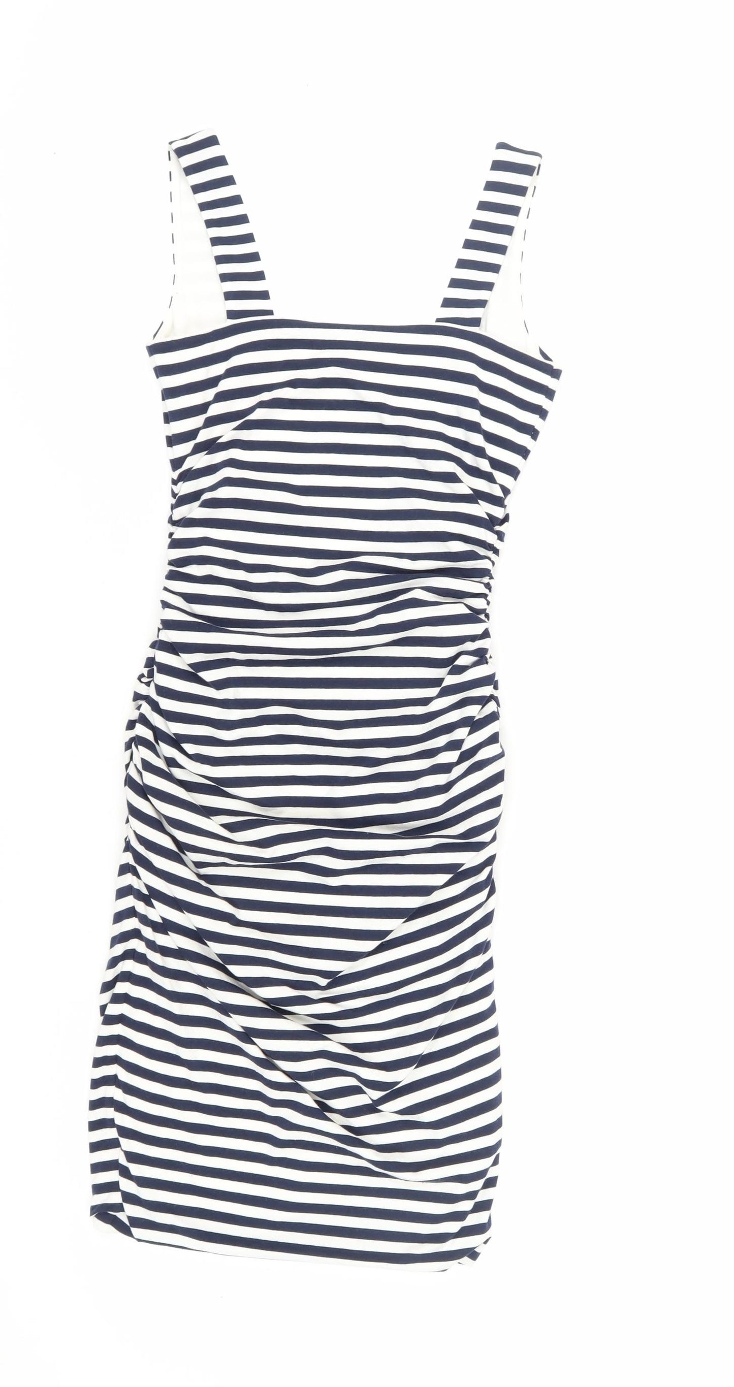 Boden Women's White Striped Bodycon Dress Size 6