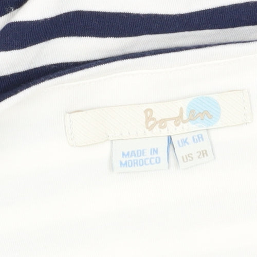 Boden Women's White Striped Bodycon Dress Size 6