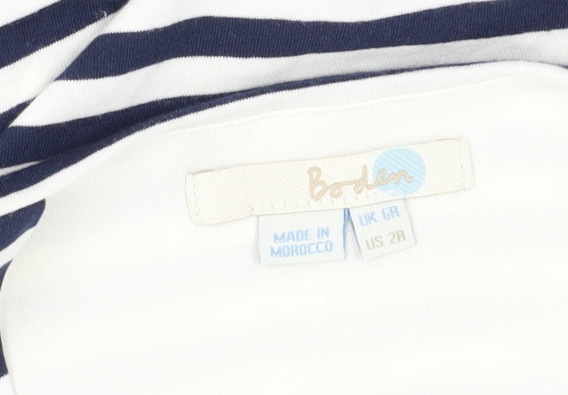 Boden Women's White Striped Bodycon Dress Size 6