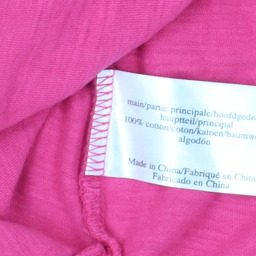 Laura Ashley Pink Women’s T-Shirt, Size 8, Crochet Accent