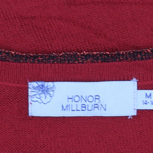 Honor Millburn Women's Red Open Cardigan M