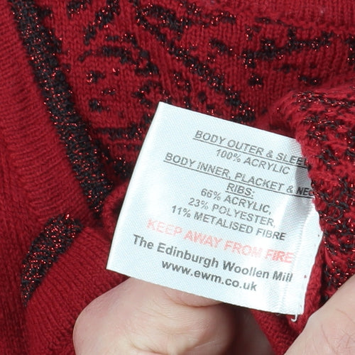 Honor Millburn Women's Red Open Cardigan M