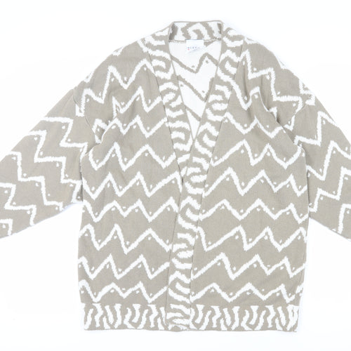 Alexon Women's Beige Cardigan, Size L, Geometric Pattern