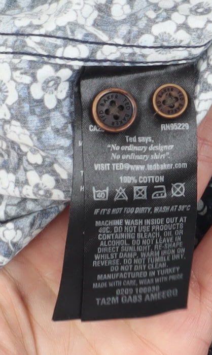 Ted Baker Men's Blue Floral Shirt M New