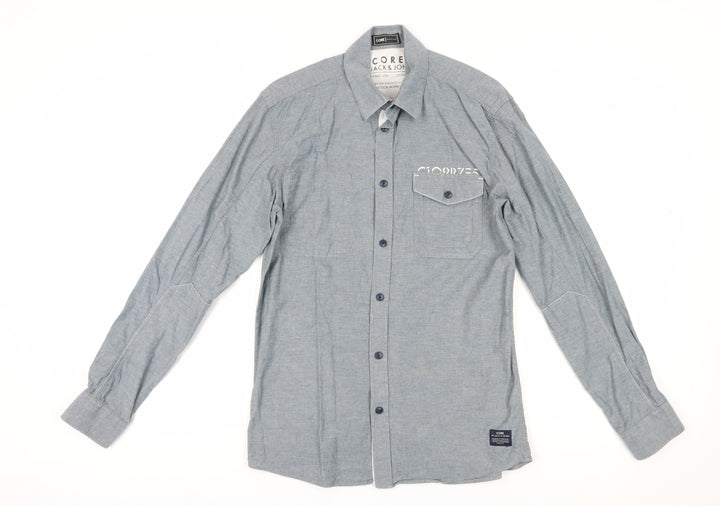 Jack & Jones Men's Grey Cotton Button-Up Shirt M