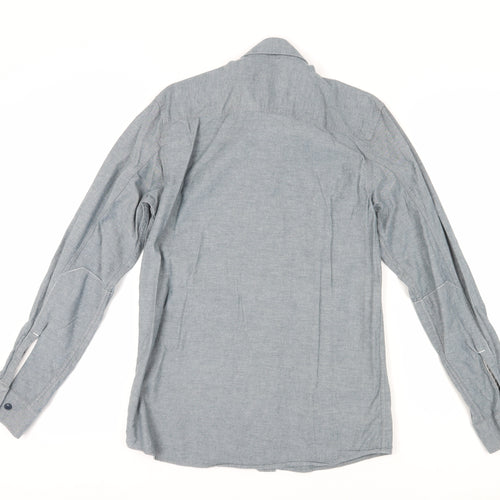 Jack & Jones Men's Grey Cotton Button-Up Shirt M