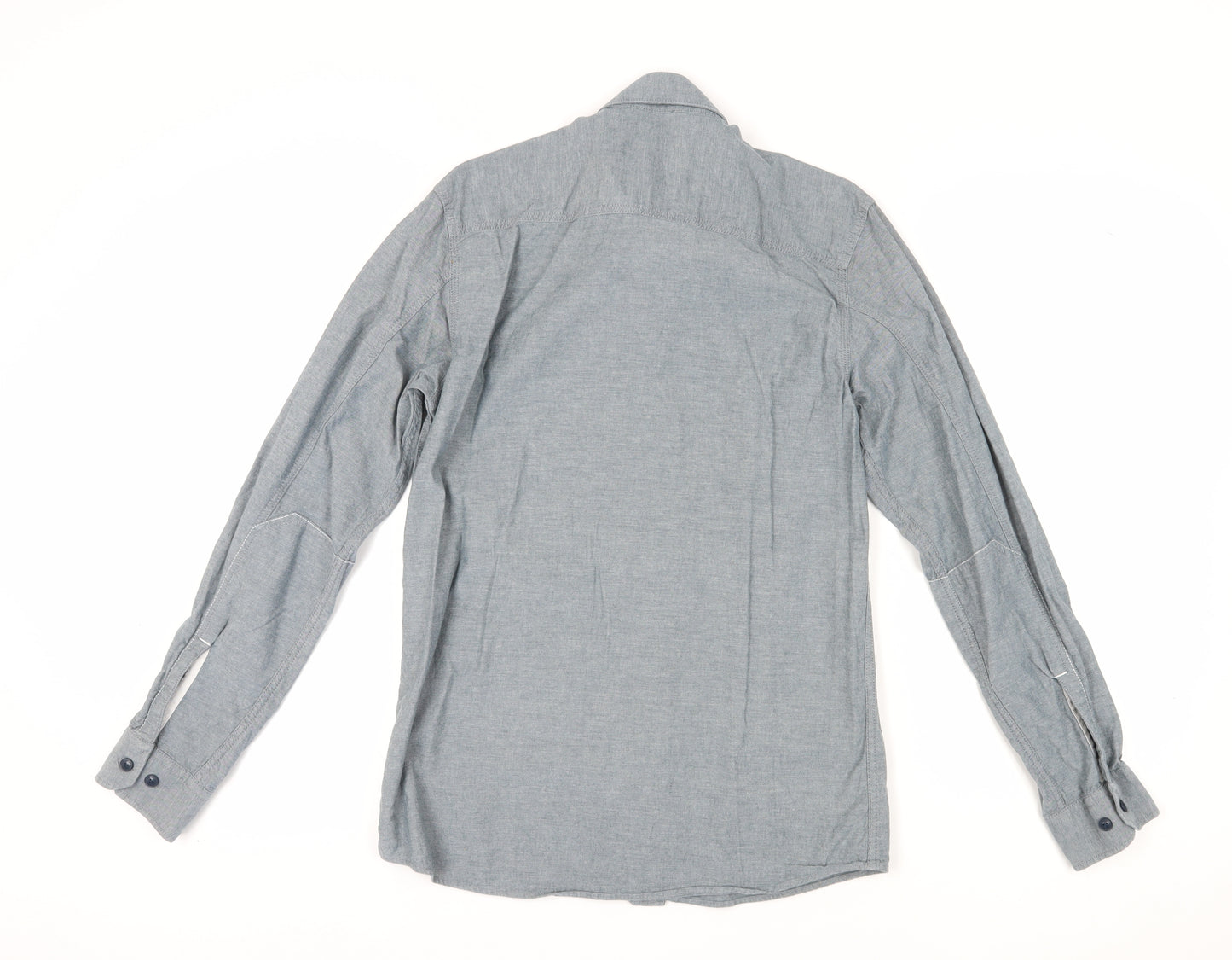 Jack & Jones Men's Grey Cotton Button-Up Shirt M