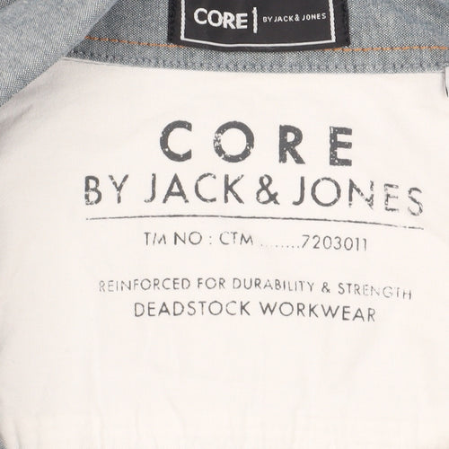 Jack & Jones Men's Grey Cotton Button-Up Shirt M