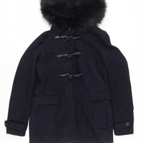 Hush Women's Black Wool Blend Duffle Coat Size 6