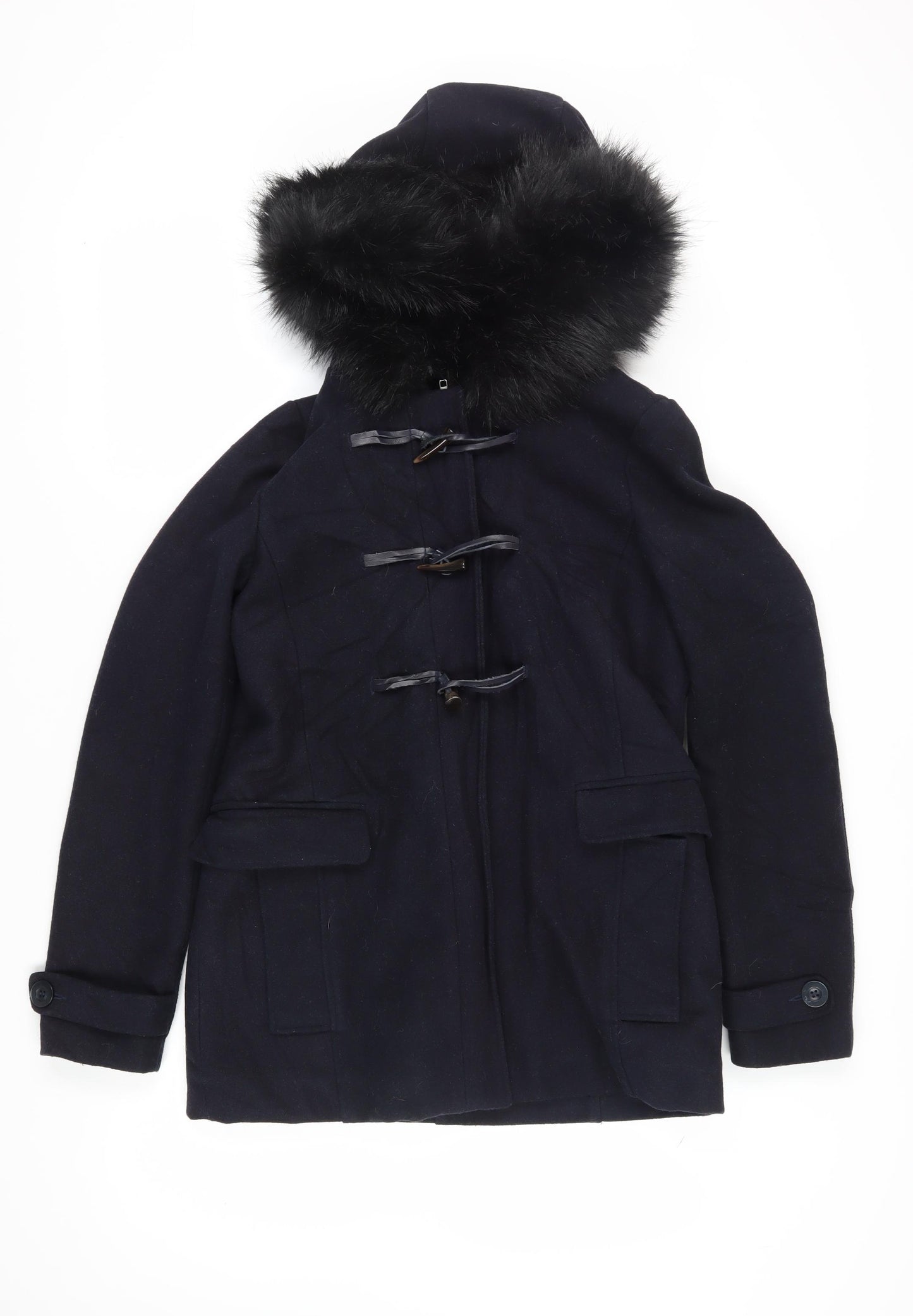 Hush Women's Black Wool Blend Duffle Coat Size 6