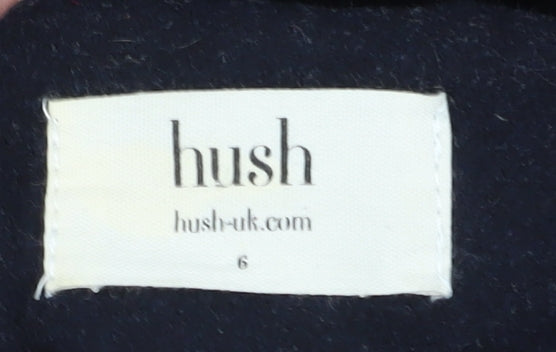 Hush Women's Black Wool Blend Duffle Coat Size 6