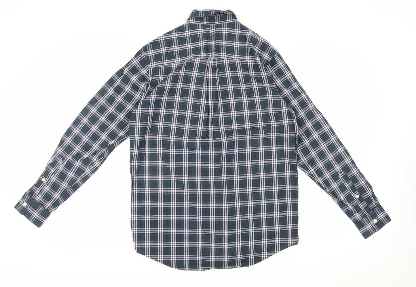 Jaeger Men's Blue Plaid Long Sleeve Shirt Medium