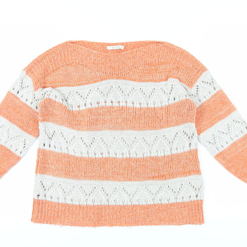 White Stuff Women’s Orange Pullover Jumper Size 8