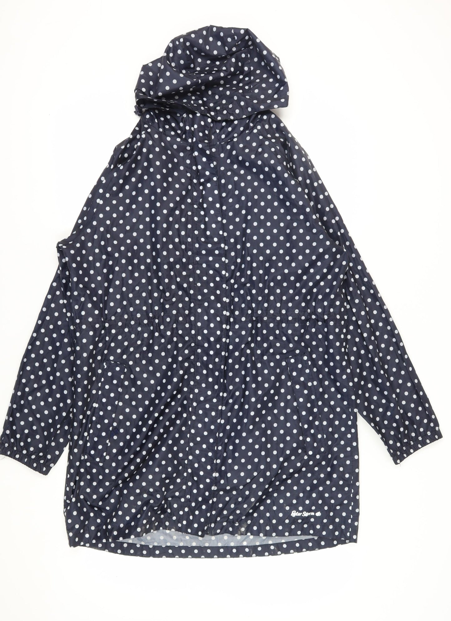 Peter Storm Women's Blue Polka Dot Rain Coat Size 16