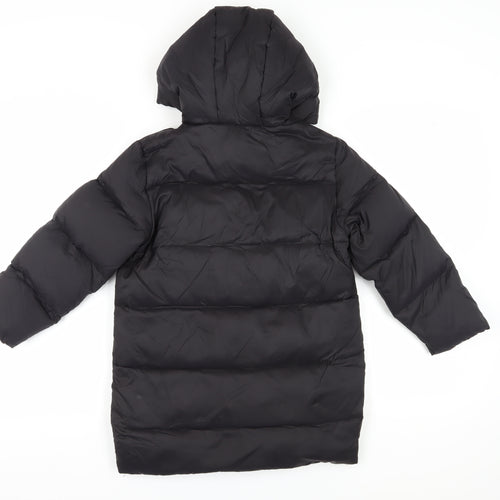Zara Girls Black Hooded Puffer Jacket Size 8 Winter Coat