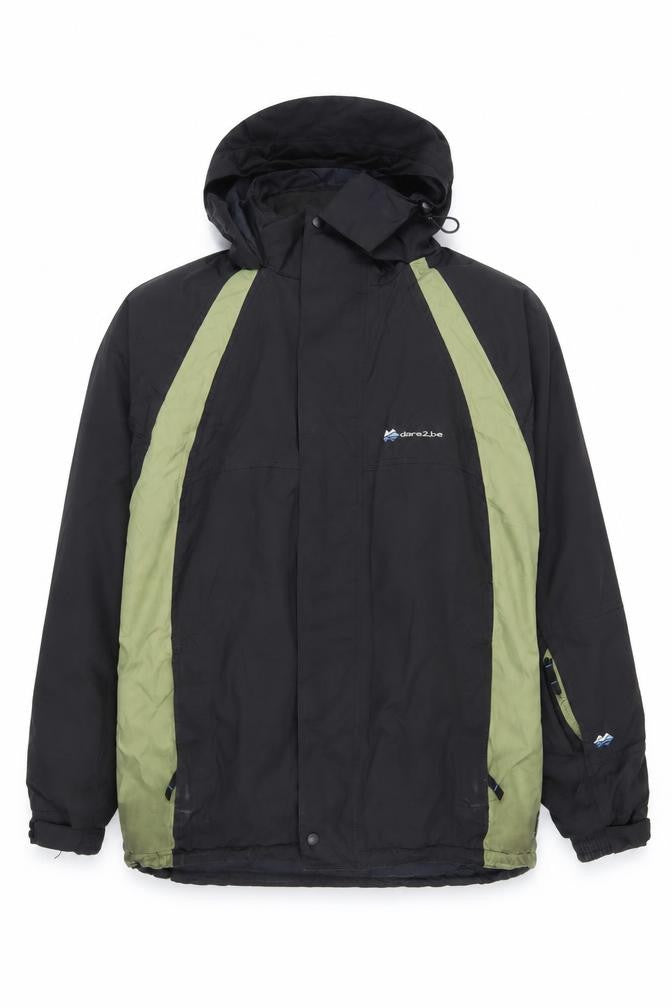 Front view of Dare 2b 2 Be Men's XL Black Green Rain Jacket