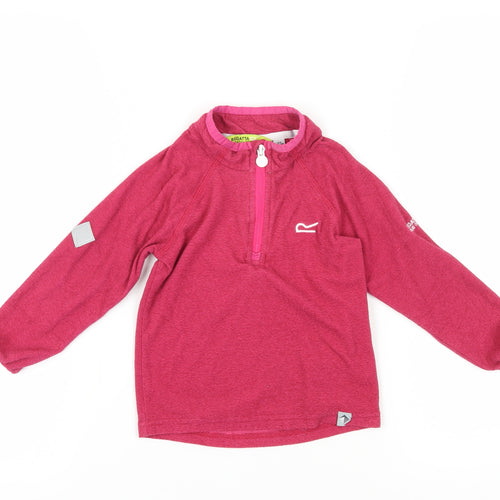Regatta Girls Pink 1/4 Zip Lightweight Sweatshirt 3-4 Years