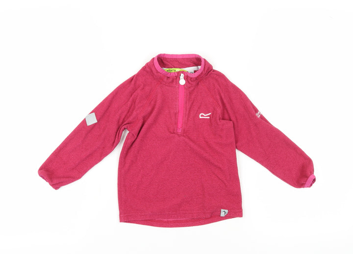 Regatta Girls Pink 1/4 Zip Lightweight Sweatshirt 3-4 Years
