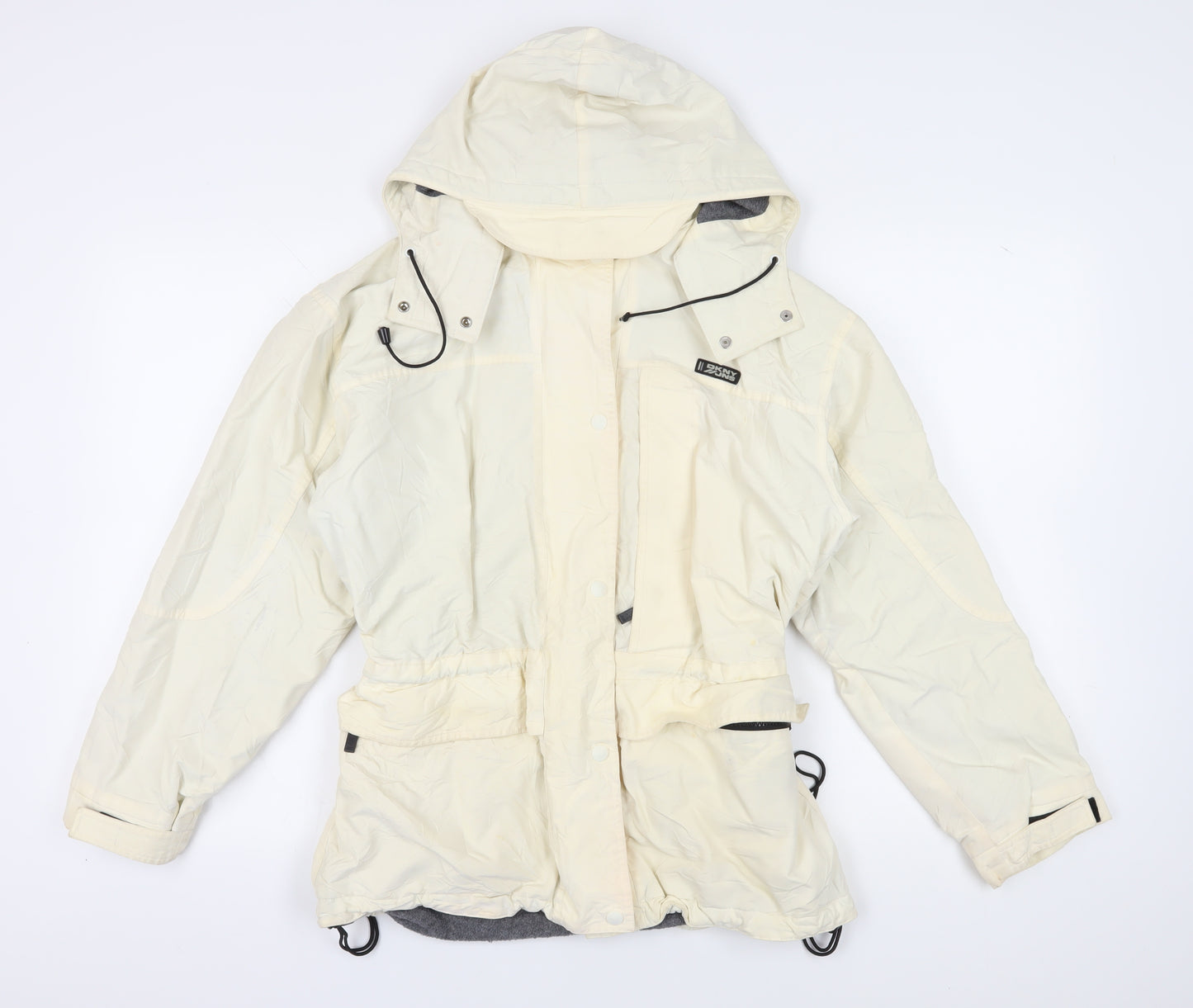DKNY JEANS Women's Ivory Parka Jacket Small