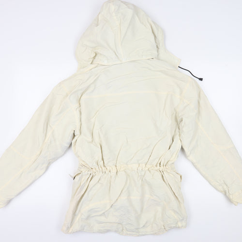 DKNY JEANS Women's Ivory Parka Jacket Small