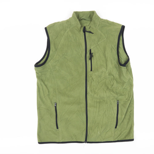 Crane Men's Green Fleece Waistcoat Size L Casual