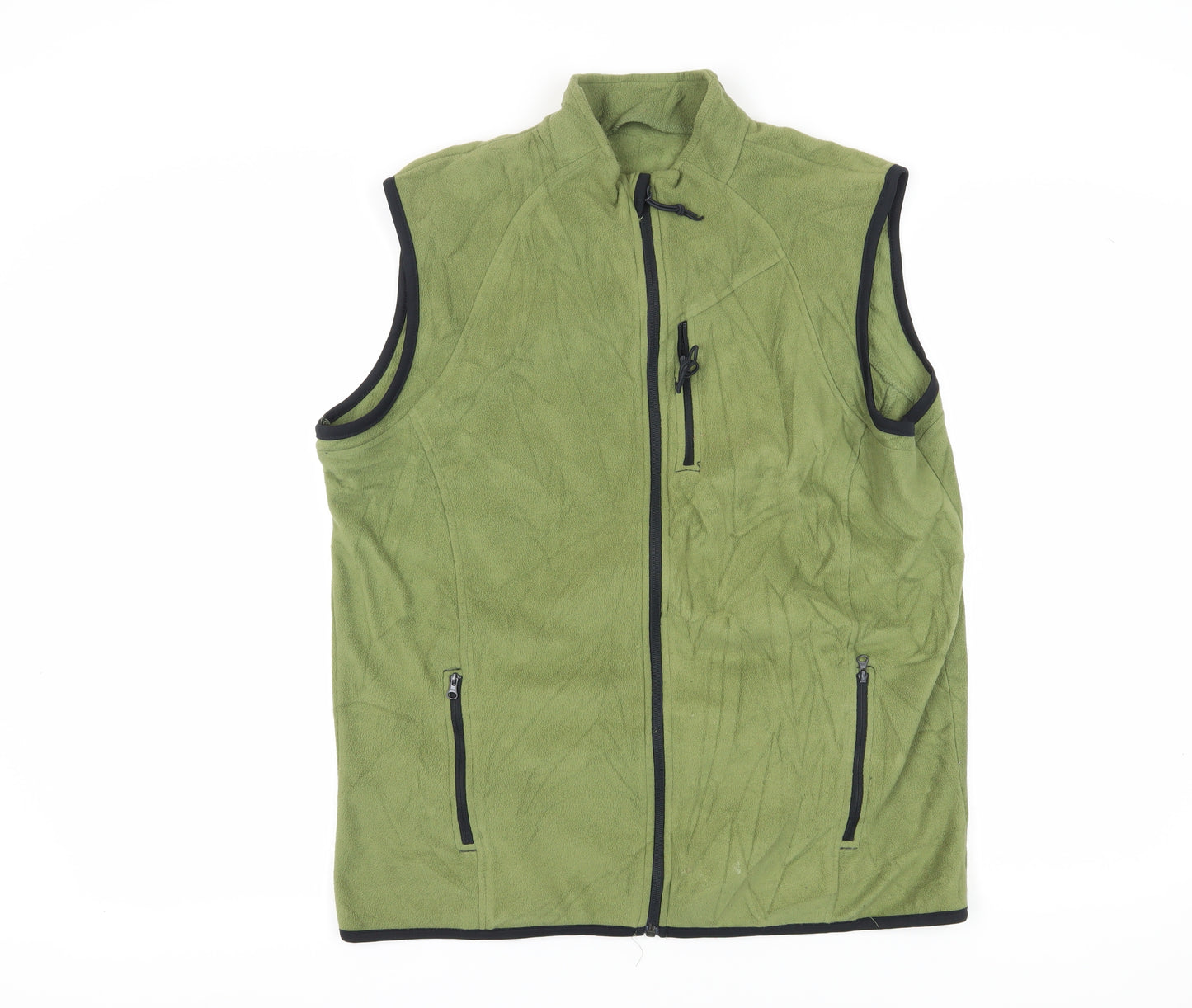 Crane Men's Green Fleece Waistcoat Size L Casual