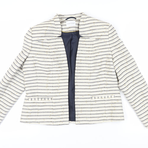Eastex Womens Ivory Striped Bouclu00e9 Blazer, Size 10