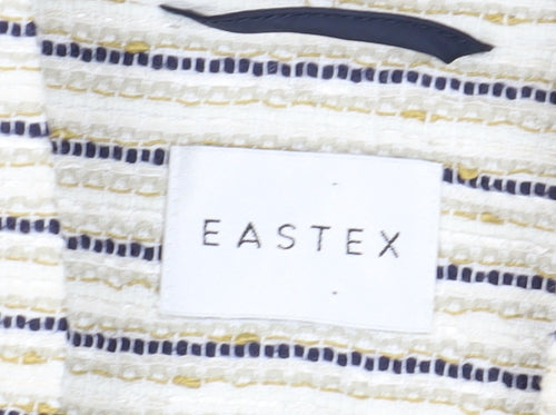 Eastex Womens Ivory Striped Bouclu00e9 Blazer, Size 10