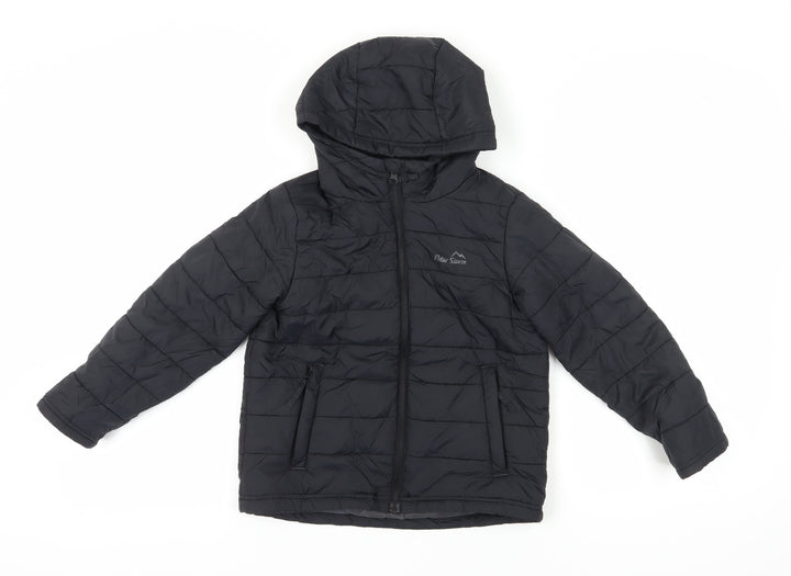 Peter Storm Boys Puffer Jacket 8 Years Black Hooded Winter