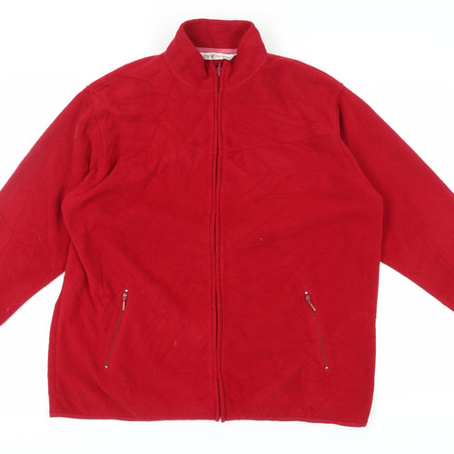 EWM Women's Red Basic Fleece Jacket - Size L