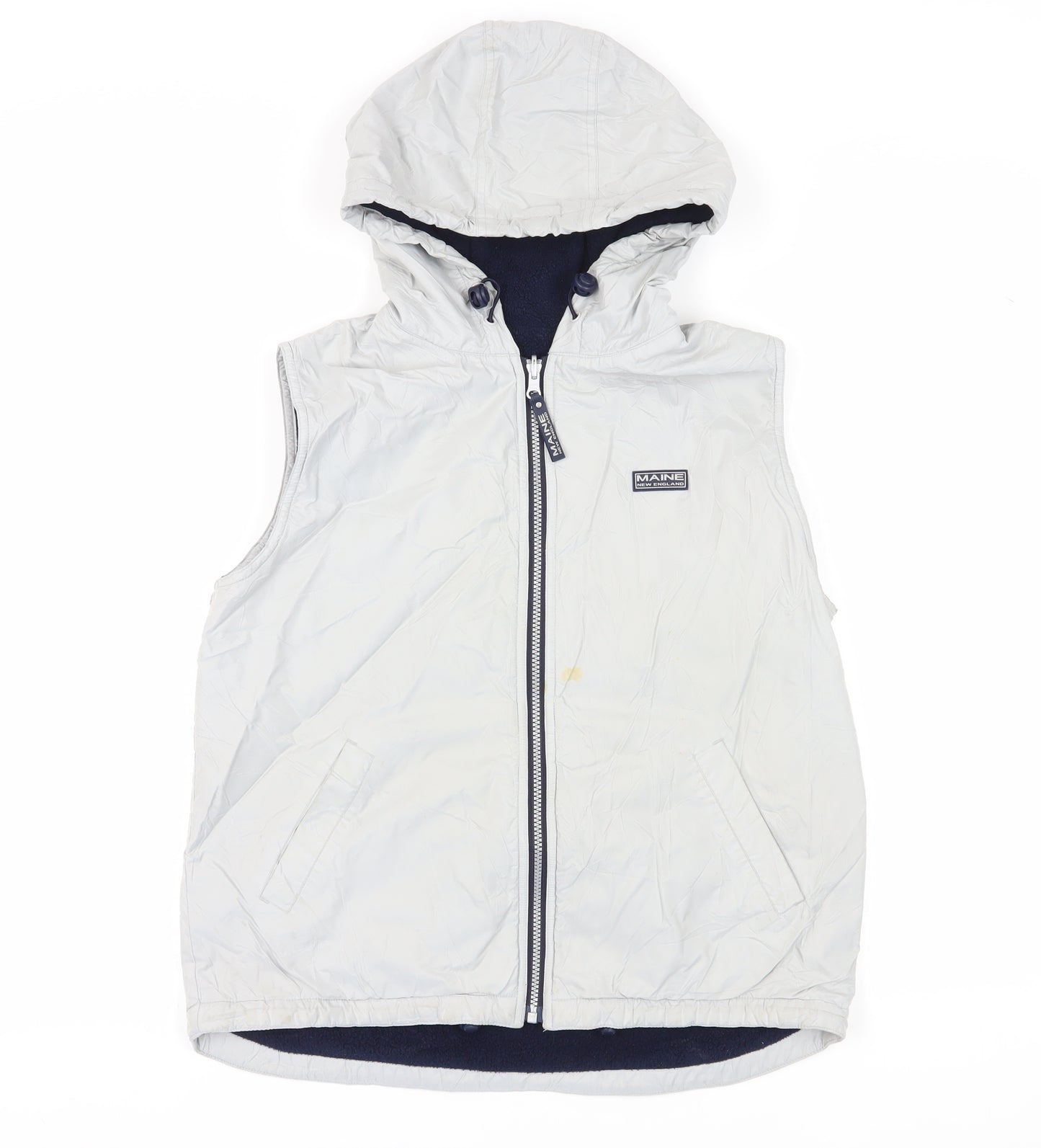 Maine New England Women's White Hooded Waistcoat Vest Size 12