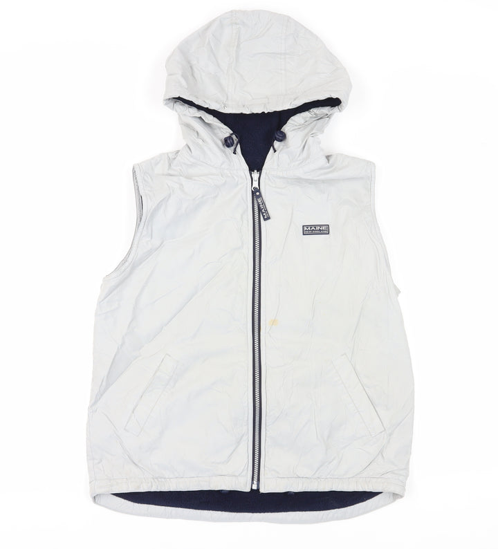 Maine New England Women's White Hooded Waistcoat Vest Size 12