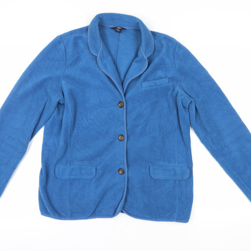 Lands' End Women's Blue Fleece Blazer M