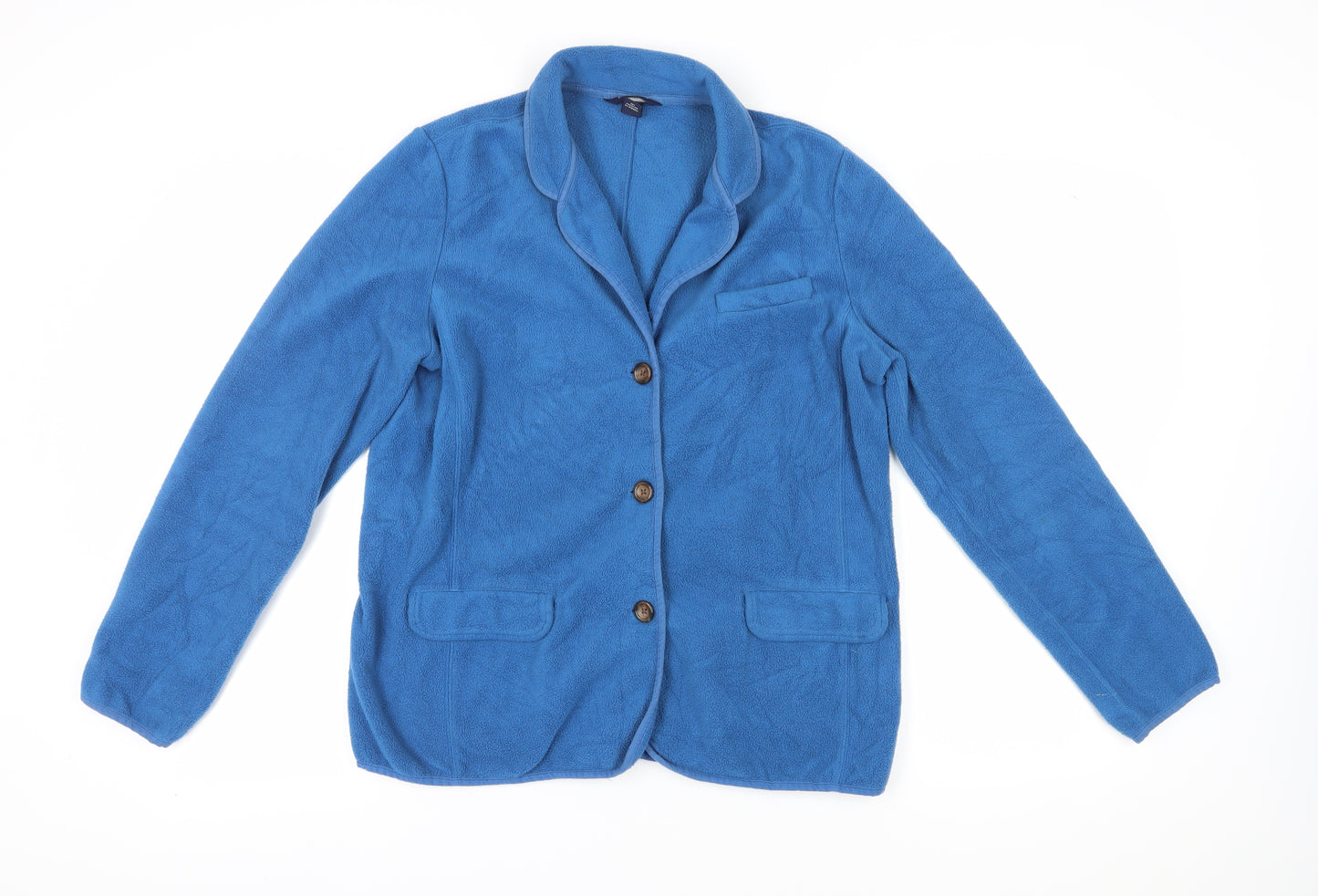 Lands' End Women's Blue Fleece Blazer M