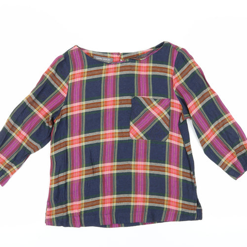 Laura Ashley Women's Multicoloured Plaid Blouse Size 8