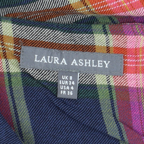 Laura Ashley Women's Multicoloured Plaid Blouse Size 8