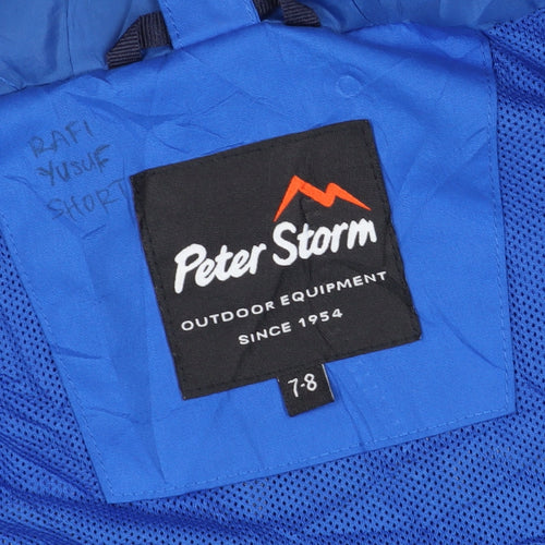 Peter Storm Boys Blue Hooded Jacket 7-8 Years