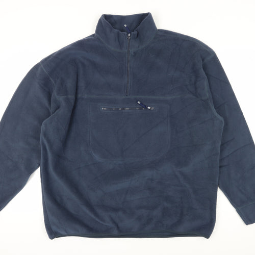 Manville Men's Blue XL Fleece Pullover Sweatshirt