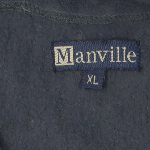 Manville Men's Blue XL Fleece Pullover Sweatshirt