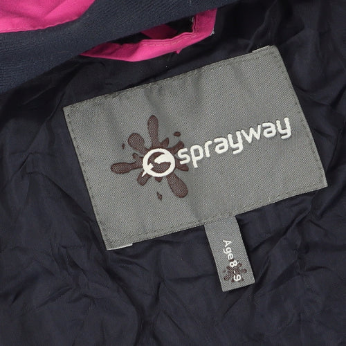 Sprayway Girls' Blue Hooded Rain Coat Age 8-9 Waterproof