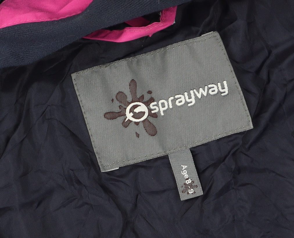 Sprayway Girls' Blue Hooded Rain Coat Age 8-9 Waterproof
