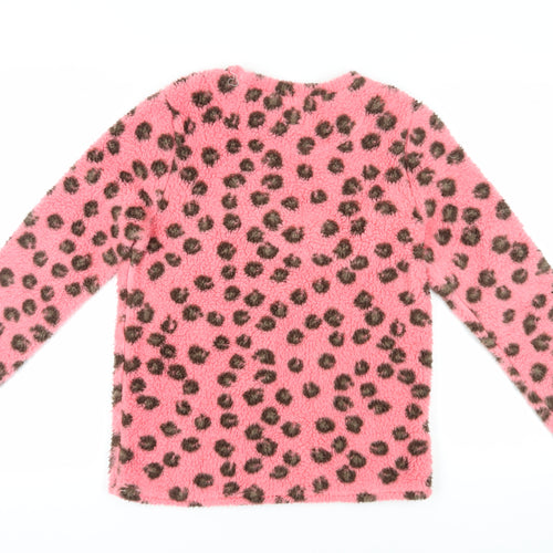 Disney Women's Pink Animal Print Fleece Pyjama Top XS