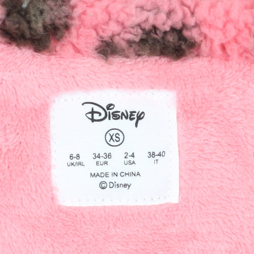 Disney Women's Pink Animal Print Fleece Pyjama Top XS