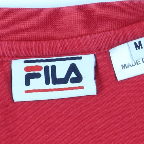 Fila Women's Red Cropped T-Shirt, Size M, Casual Sportswear