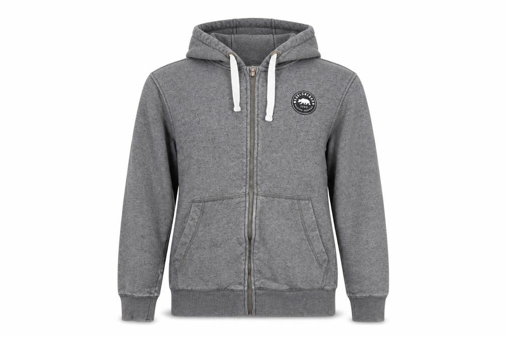 Front view of SoulCal Grey XS Full Zip Hoodie for Men