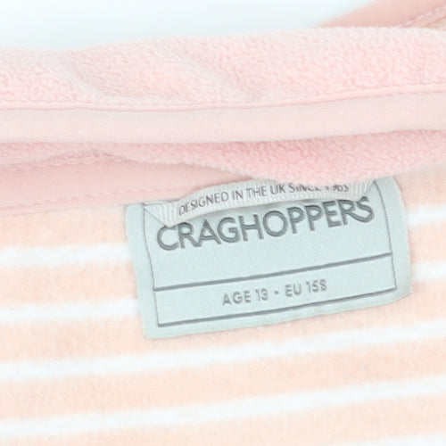 Craghoppers Girls Pink Striped Fleece Jacket 13 Years