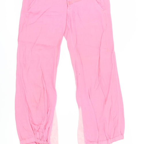 Firetrap Women's Pink Casual Belted Trousers Size 8